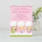 Weinig Chef Baking Birthday Party uitnodigingen (Staand voorkant)
