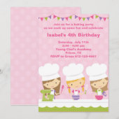 Weinig Chef Baking Birthday Party uitnodigingen (Voorkant / Achterkant)