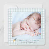 Weinig cheques Blauwe Fotoaankondiging Aankondiging (Voorkant)