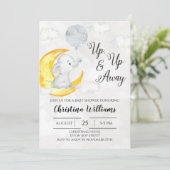 Weinig één grijs neutraal Baby shower omhoog en we Kaart (Staand voorkant)