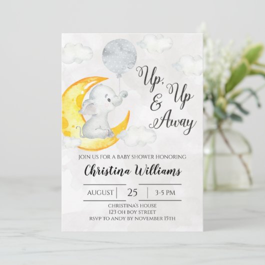 Weinig één grijs neutraal Baby shower omhoog en we Kaart (Staand voorkant)