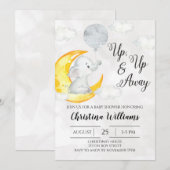 Weinig één grijs neutraal Baby shower omhoog en we Kaart (Voorkant / Achterkant)