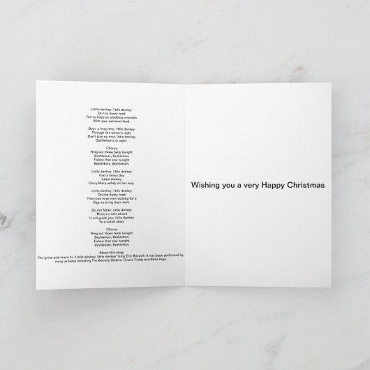 Weinig Ezel Feestdagen Kaart (Binnen)