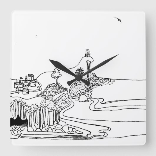 Weinig filosoof vierkante klok (Voorkant)