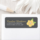 Weinig geel bloem aangepaste retour adres etiket (Insitu)