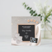 Weinig geheim echografie foto winterzwangerschap aankondiging (Staand voorkant)