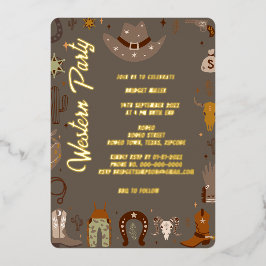 weinig genderneutraal western BBQ feest Folie Uitnodiging