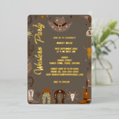 weinig genderneutraal western BBQ feest Folie Uitnodiging (Staand Voorkant)