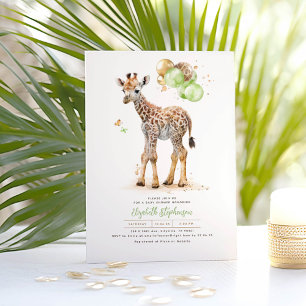 Weinig Giraffe Genderneutraal Boho Baby shower Kaart