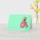 Weinig Hagedis met bestrooit het Wenskaart van de Kaart (Gele Bloem)