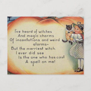Weinig Heks & Kat (de Vintage Kaart van Halloween)
