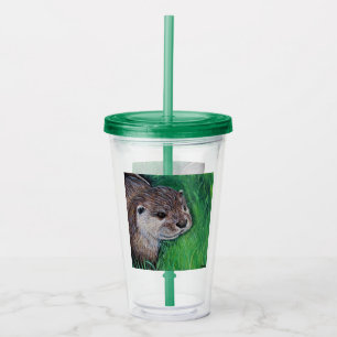 Weinig het Schilderen van de Otter van de Rivier Acryl Drinkbeker