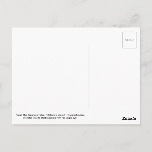 Weinig hitotsume-Kozou Yokai Briefkaart (Achterkant)