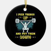 Weinig - ik pak dingen omhoog keramisch ornament (Voorkant)