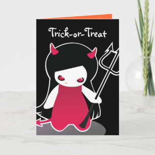 Weinig Kaart van Halloween van de Duivel voor kind