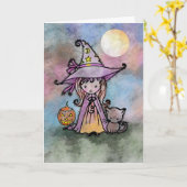 Weinig Kaart van Halloween van de Heks en van de (Gele Bloem)