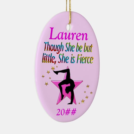 WEINIG MAAR FELLE GEPERSONALISEERDE GYMNAST ORNAME KERAMISCH ORNAMENT (Rechts)