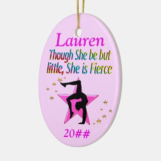 WEINIG MAAR FELLE GEPERSONALISEERDE GYMNAST ORNAME KERAMISCH ORNAMENT (Links)