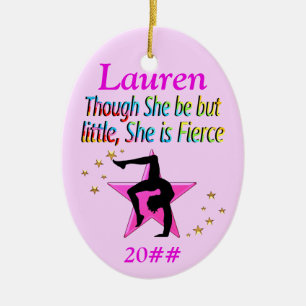 WEINIG MAAR FELLE GEPERSONALISEERDE GYMNAST ORNAME KERAMISCH ORNAMENT