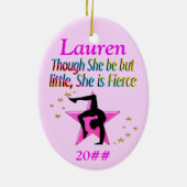 WEINIG MAAR FELLE GEPERSONALISEERDE GYMNAST ORNAME KERAMISCH ORNAMENT (Achterkant)