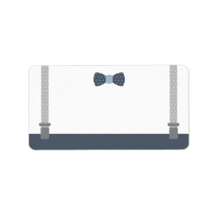 Weinig Man adreslabel, blauw en grijs Etiket