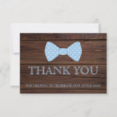 Weinig Man Baby shower | Bowtie Bedankt Kaart (Voorkant)