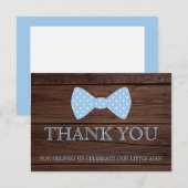 Weinig Man Baby shower | Bowtie Bedankt Kaart (Voorkant / Achterkant)