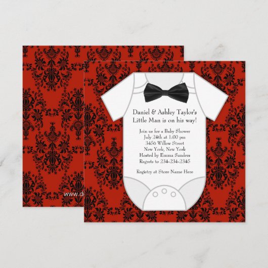 Weinig Man Baby shower Kaart (Voorkant / Achterkant)