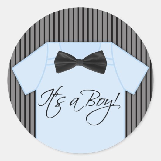 Weinig Man Baby shower Ronde Sticker (Voorkant)