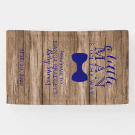 Weinig Man Baby shower | Rustiek Hout Navy Bow str Spandoek
