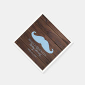 Weinig Man Baby shower | Rustieke houten snor Servet (Hoek)