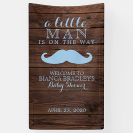 Weinig Man Baby shower | Rustieke houten snor Spandoek