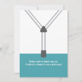 Weinig Man Baby shower uitnodiging, blauw, groen Kaart (Achterkant)