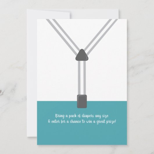 Weinig Man Baby shower uitnodiging, blauw, groen Kaart (Achterkant)