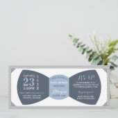 Weinig Man Baby shower uitnodiging, boog Stropdas Kaart (Staand voorkant)