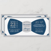 Weinig Man Baby shower uitnodiging, boog Stropdas Kaart (Voorkant / Achterkant)