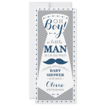 Weinig Man Baby shower uitnodiging, Stropdas, Navy