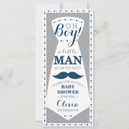 Weinig Man Baby shower uitnodiging, Stropdas, Navy Kaart