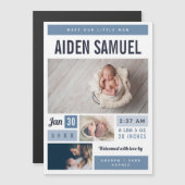 Weinig Man Magnetische Fotoaankondiging Magnetische Uitnodiging (Voorkant / Achterkant)