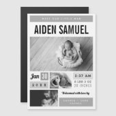 Weinig Man Magnetische Fotoaankondiging Magnetische Uitnodiging (Voorkant / Achterkant)