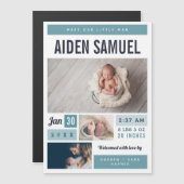 Weinig Man Magnetische Fotoaankondiging Uitnodiging (Voorkant / Achterkant)