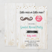 Weinig man of kleine miss gender onthullen uitnodi kaart (Voorkant / Achterkant)