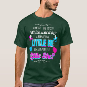 Weinig man of vrouw onthullen t-shirt