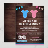 Weinig Man of weinig Miss Gender Reveal Party Kaart (Voorkant / Achterkant)