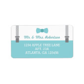 Weinig Man retouradressetiket, Aqua en Grijs Etiket (Voorkant)