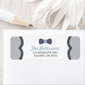 Weinig Man retouradressetiket, blauw en grijs Etiket (Insitu)