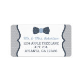 Weinig Man retouradressetiket, blauw en grijs Etiket (Voorkant)