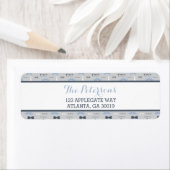 Weinig Man retouradressetiket, blauw en grijs Etiket (Insitu)