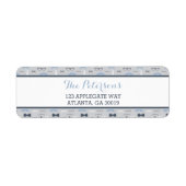 Weinig Man retouradressetiket, blauw en grijs Etiket (Voorkant)