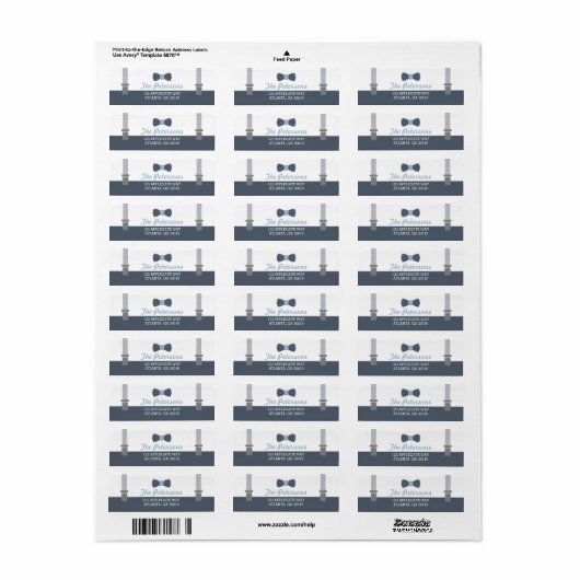 Weinig Man retouradressetiket, blauw en grijs Etiket (Full Sheet)